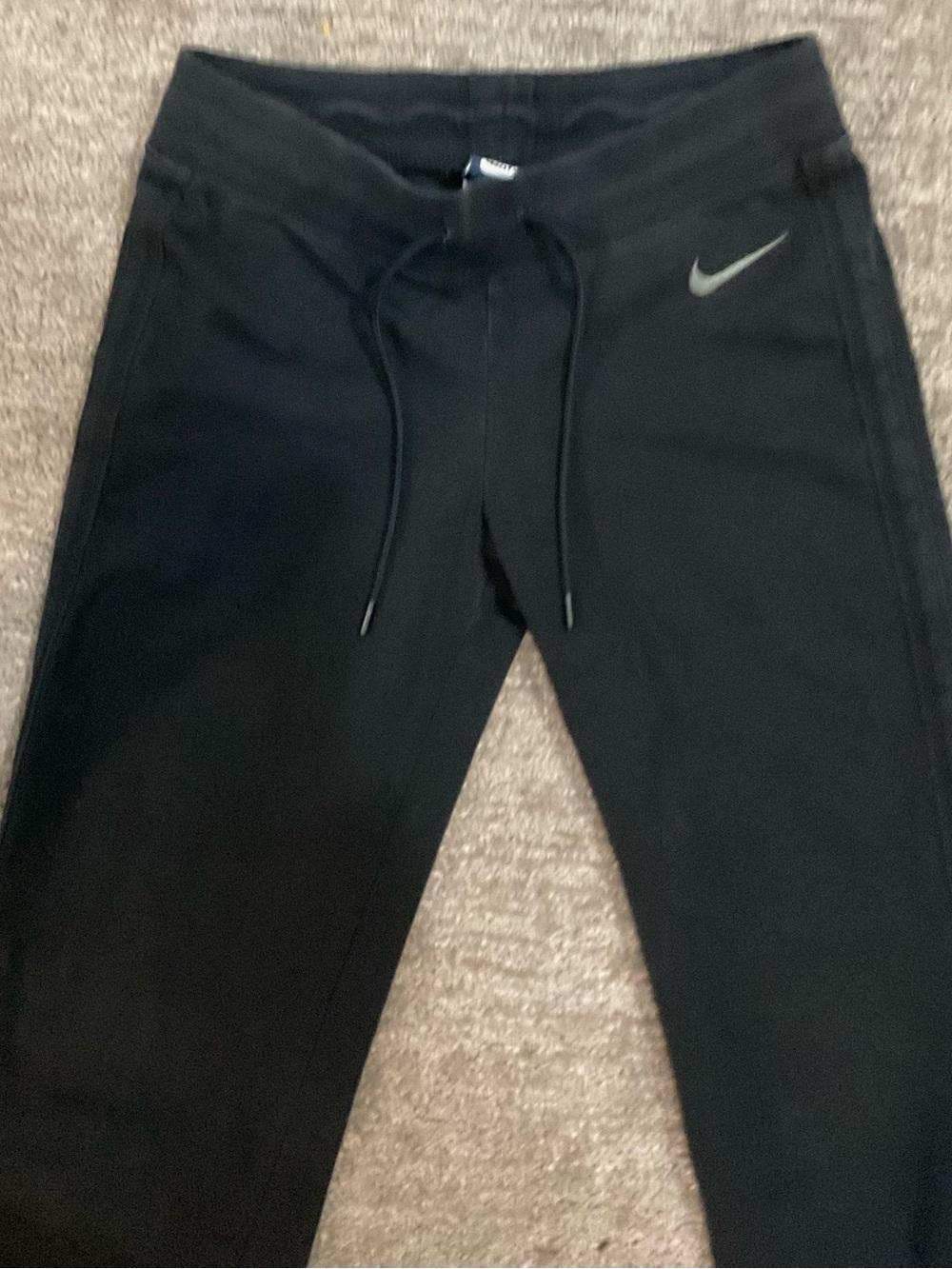 Nike Black Athletic Pull-On Pants with Drawstring
